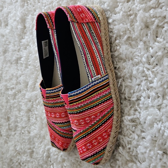 New TOMS Alpargata Rope Slip on Flats Loafer Pink Multicolored Size 9.5 - Picture 4 of 15